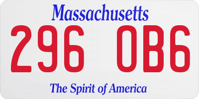 MA license plate 296OB6