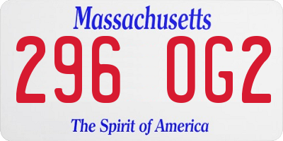 MA license plate 296OG2
