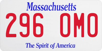 MA license plate 296OM0