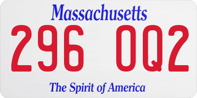MA license plate 296OQ2