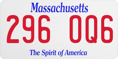MA license plate 296OQ6