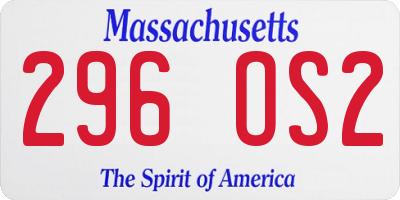 MA license plate 296OS2