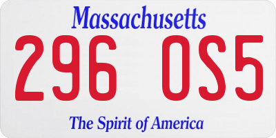 MA license plate 296OS5