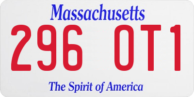 MA license plate 296OT1