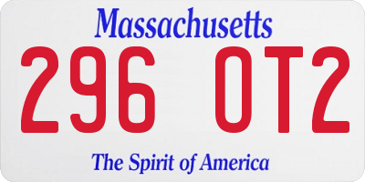 MA license plate 296OT2