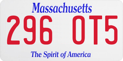 MA license plate 296OT5