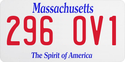 MA license plate 296OV1