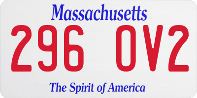 MA license plate 296OV2