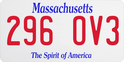 MA license plate 296OV3