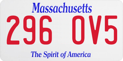 MA license plate 296OV5
