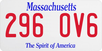 MA license plate 296OV6