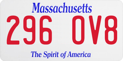 MA license plate 296OV8