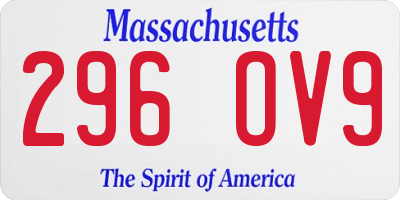 MA license plate 296OV9
