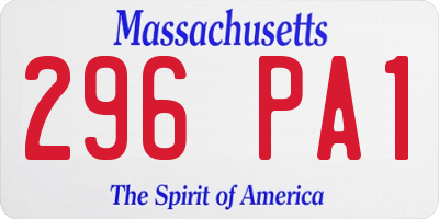 MA license plate 296PA1