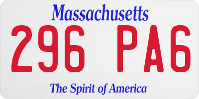 MA license plate 296PA6