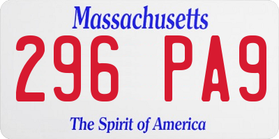 MA license plate 296PA9