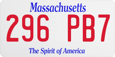 MA license plate 296PB7