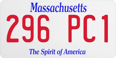 MA license plate 296PC1