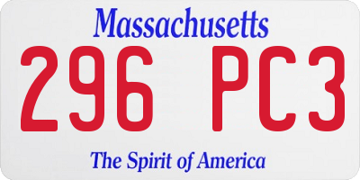 MA license plate 296PC3