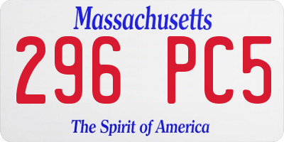MA license plate 296PC5