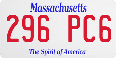 MA license plate 296PC6
