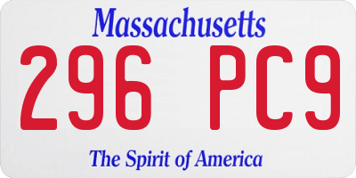 MA license plate 296PC9