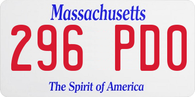MA license plate 296PD0