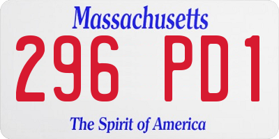 MA license plate 296PD1
