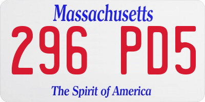 MA license plate 296PD5