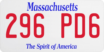 MA license plate 296PD6