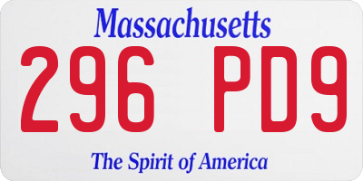 MA license plate 296PD9