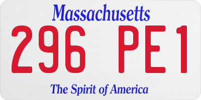 MA license plate 296PE1