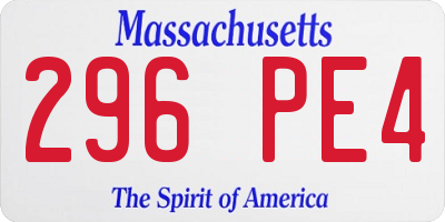 MA license plate 296PE4