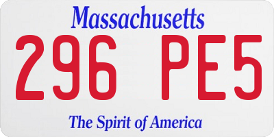 MA license plate 296PE5