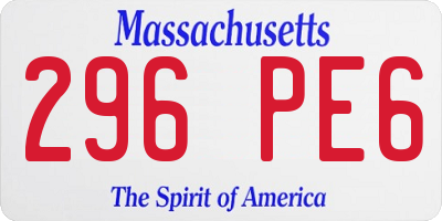 MA license plate 296PE6