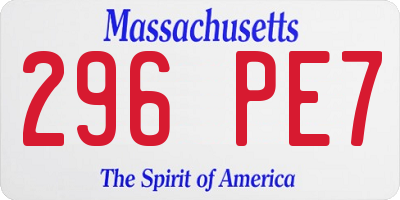 MA license plate 296PE7