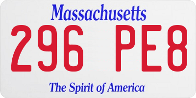 MA license plate 296PE8
