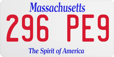 MA license plate 296PE9