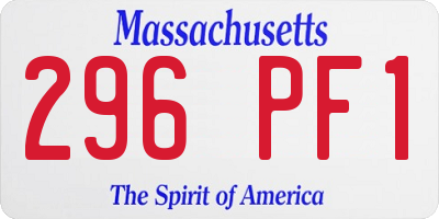 MA license plate 296PF1