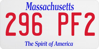MA license plate 296PF2