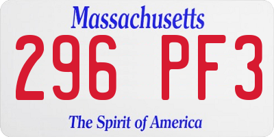 MA license plate 296PF3