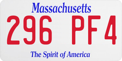 MA license plate 296PF4