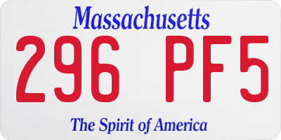 MA license plate 296PF5