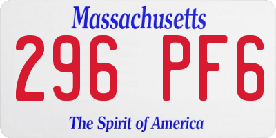 MA license plate 296PF6