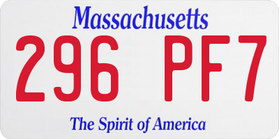 MA license plate 296PF7