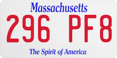 MA license plate 296PF8