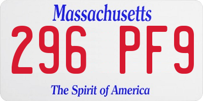 MA license plate 296PF9