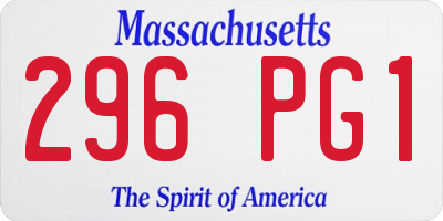 MA license plate 296PG1