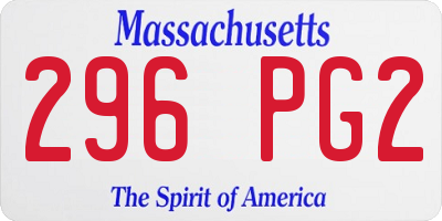 MA license plate 296PG2