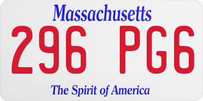 MA license plate 296PG6